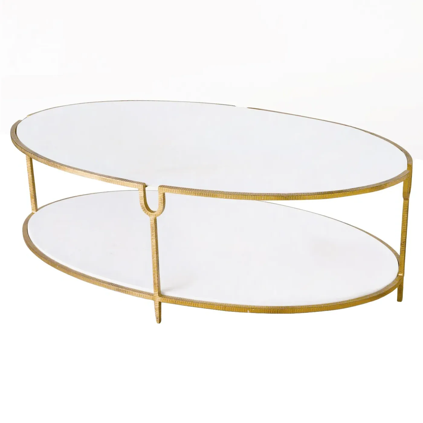 Lorcan Oval Coffee Table - Ivory, Marble image