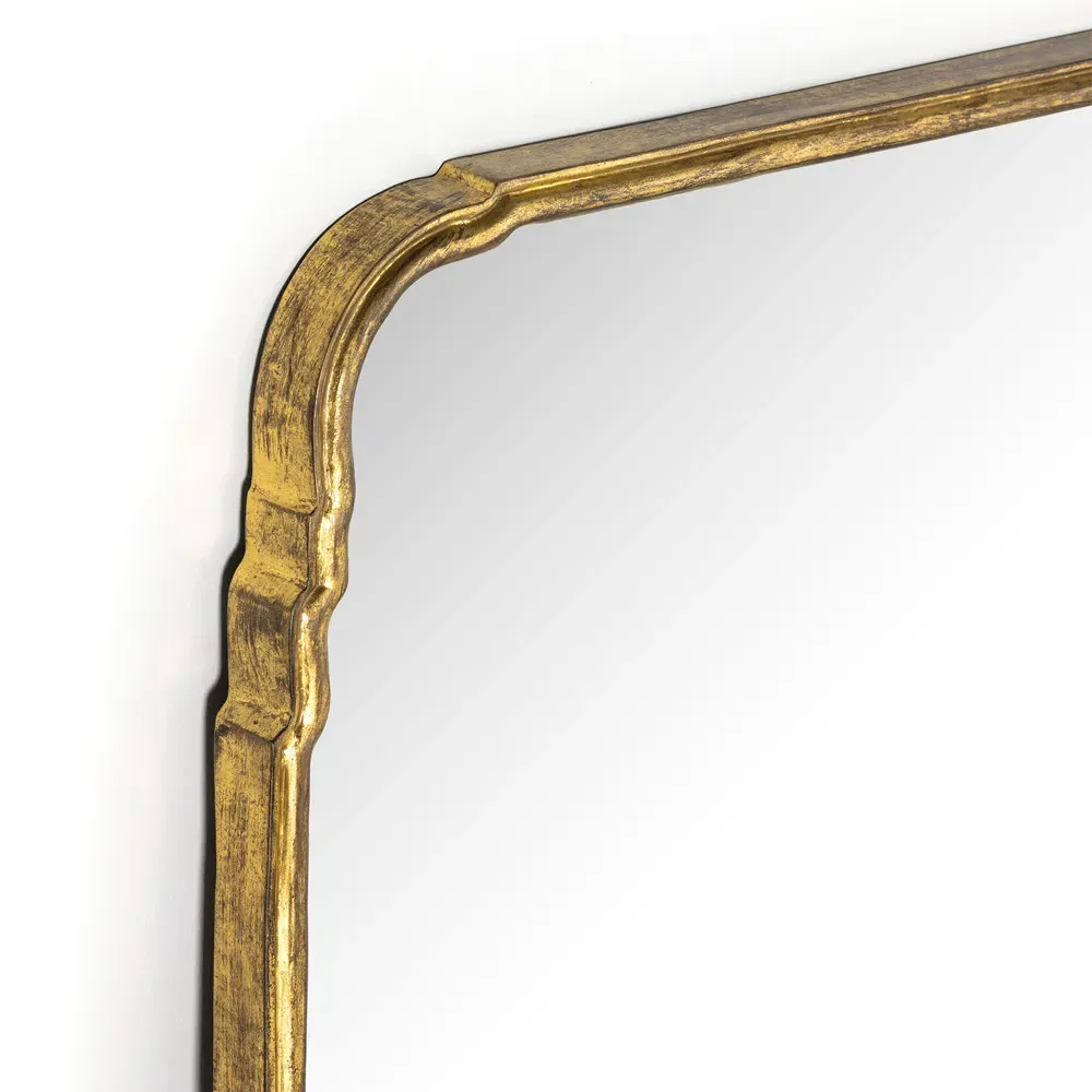 Loren Arched Floor Mirror - Gold, Aluminum