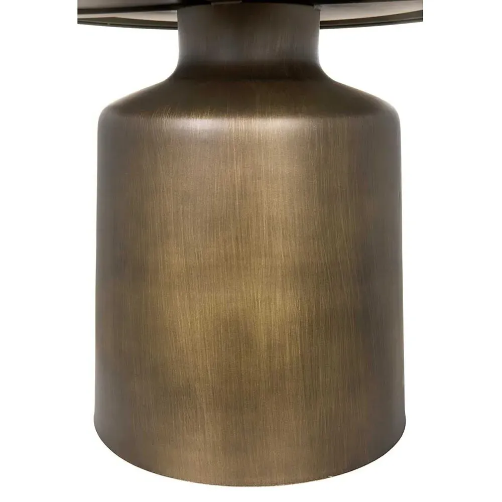 Lorenzo Round Tray Side Table - Aged Brass, Steel