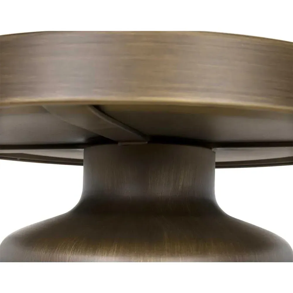 Lorenzo Round Tray Side Table - Aged Brass, Steel