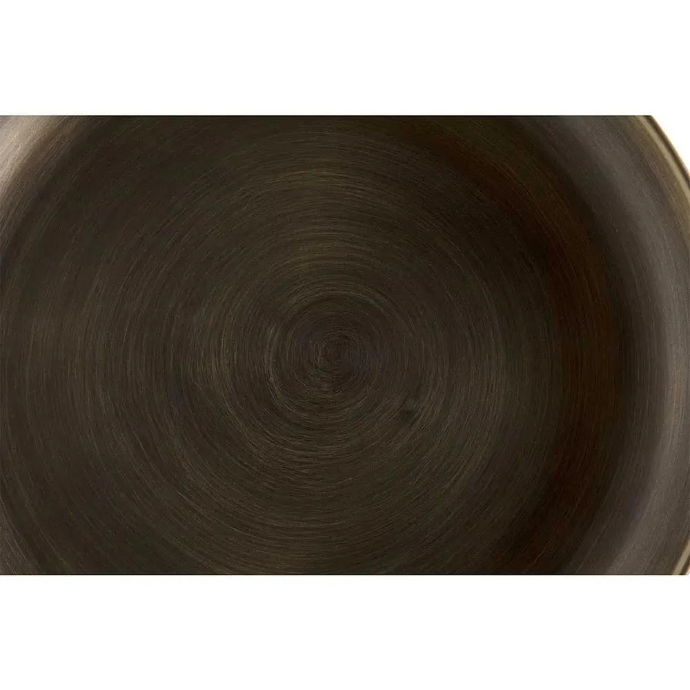 Lorenzo Round Tray Side Table - Aged Brass, Steel