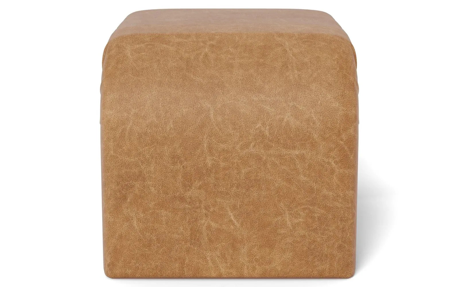 Loreta Ottoman - Caramel, Leather