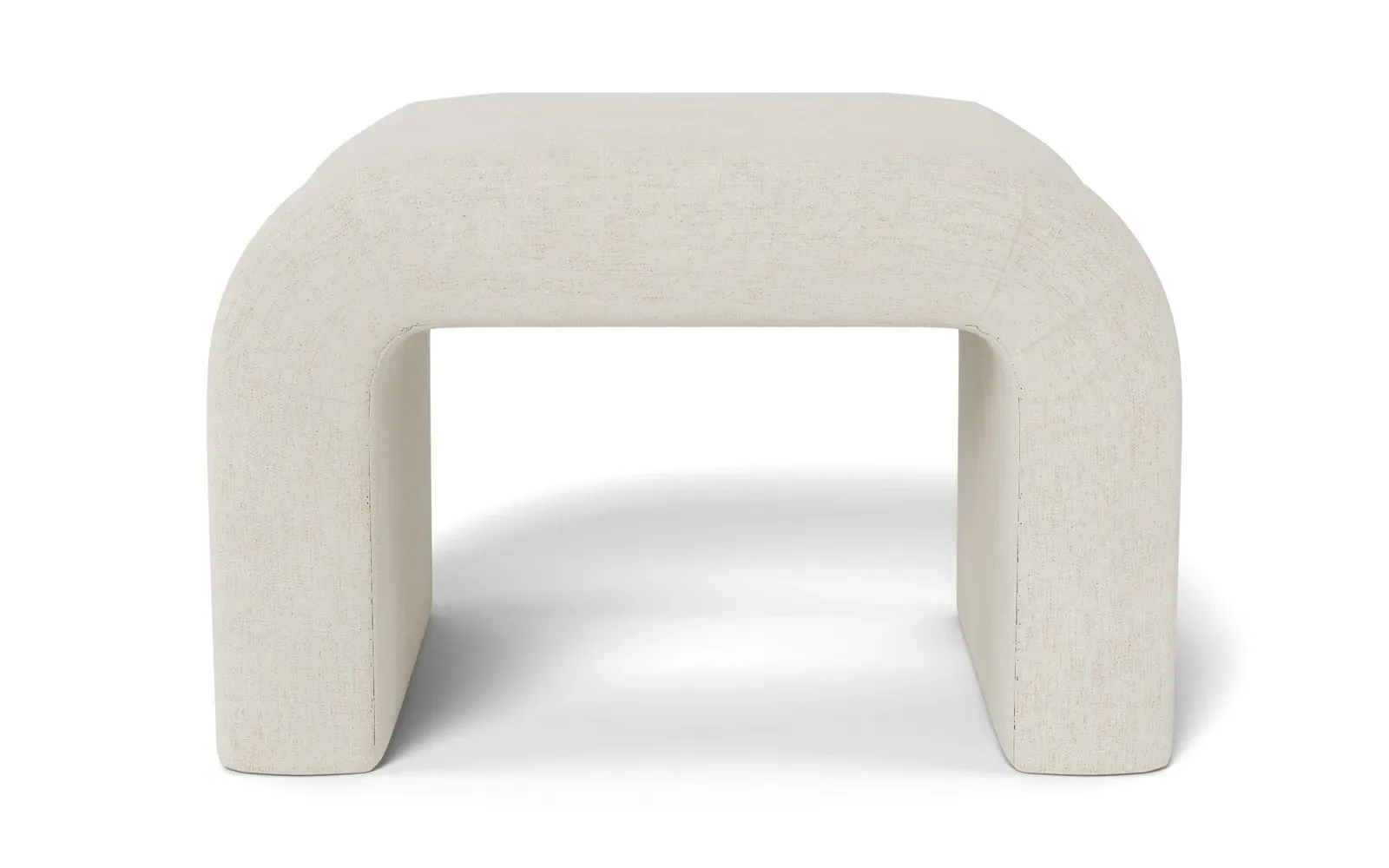 Loreta Ottoman - Heathered Ivory, Chenille