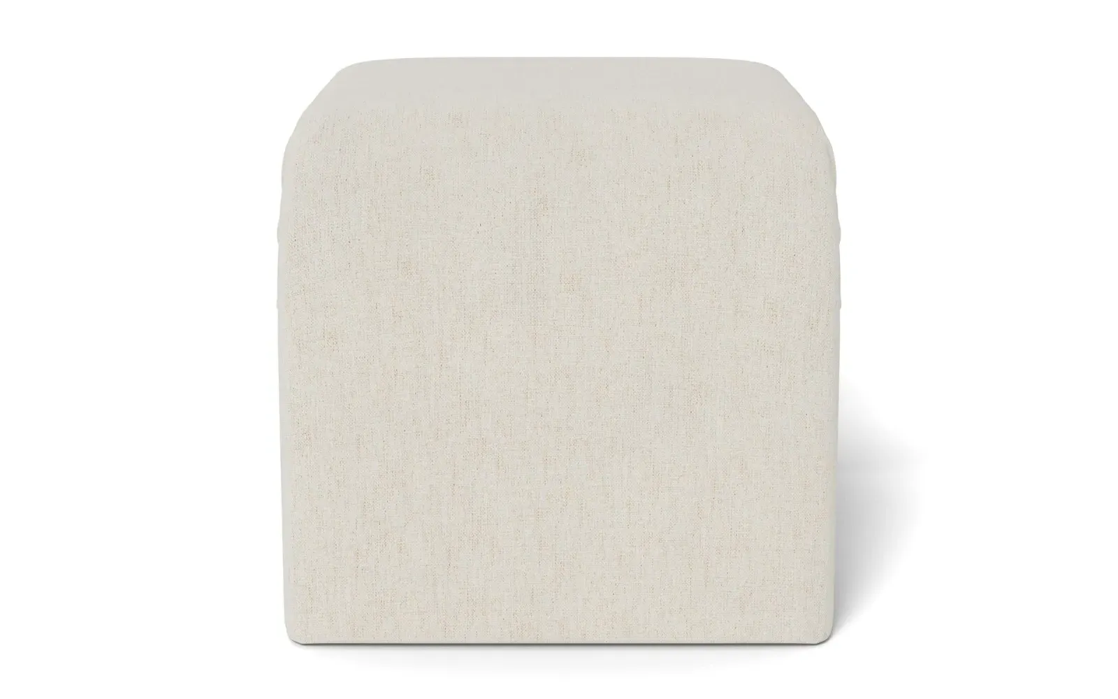 Loreta Ottoman - Heathered Ivory, Chenille