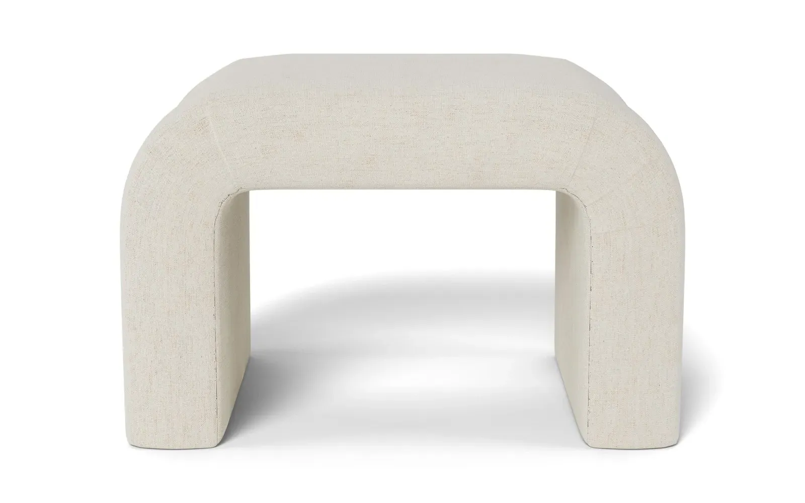 Loreta Ottoman - Heathered Ivory, Chenille