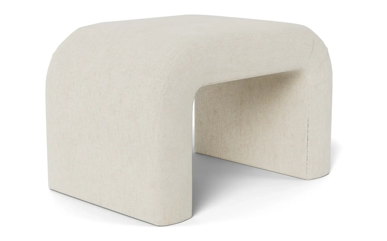 Loreta Ottoman - Heathered Ivory, Chenille