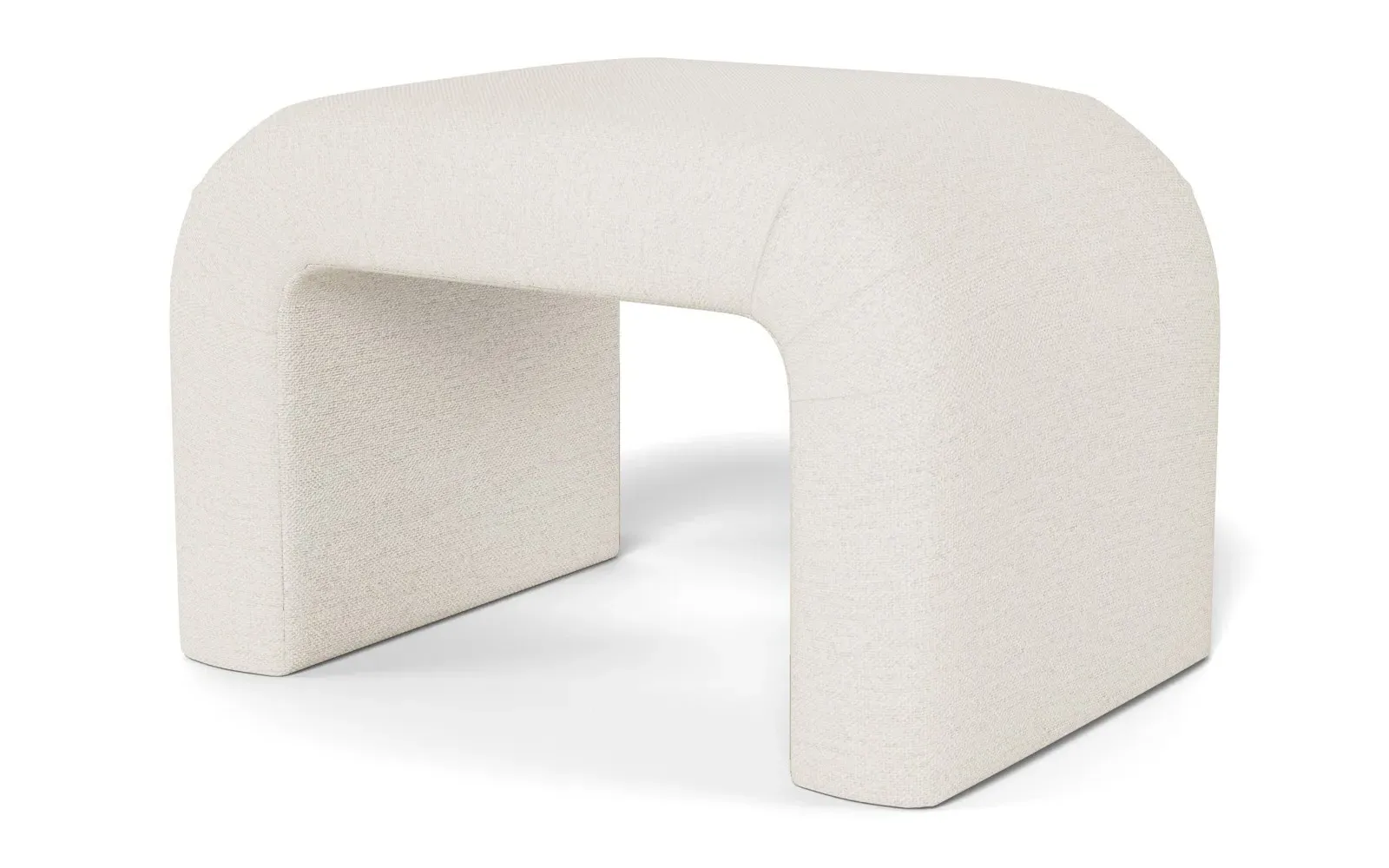 Loreta Ottoman - Mascarpone, Performance Basket Weave