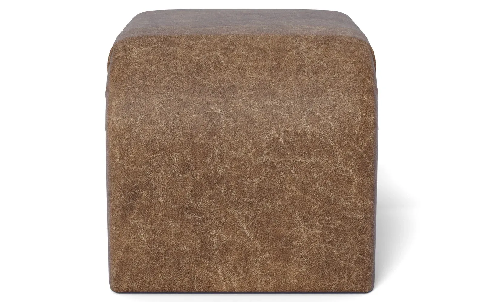 Loreta Ottoman - Milk Chocolate, Leather