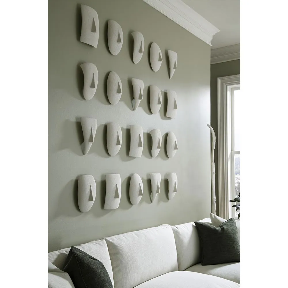 Loretta Geometric Cycladic Wall Sculpture Set - White