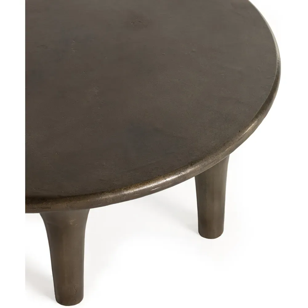 Loretta Round Coffee Table - Aged Bronze, Aluminum