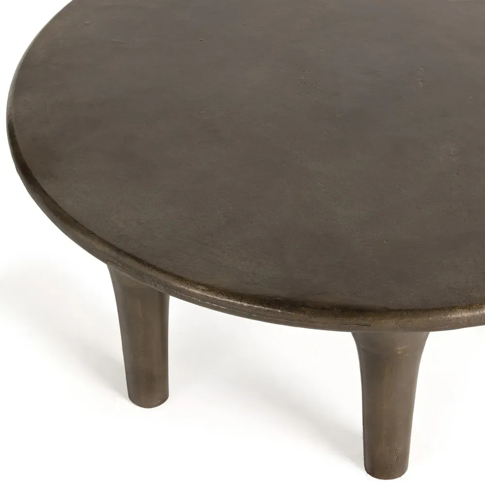Loretta Round Coffee Table - Aged Bronze, Aluminum