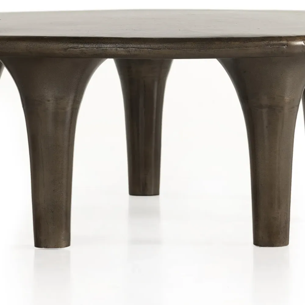 Loretta Round Coffee Table - Aged Bronze, Aluminum