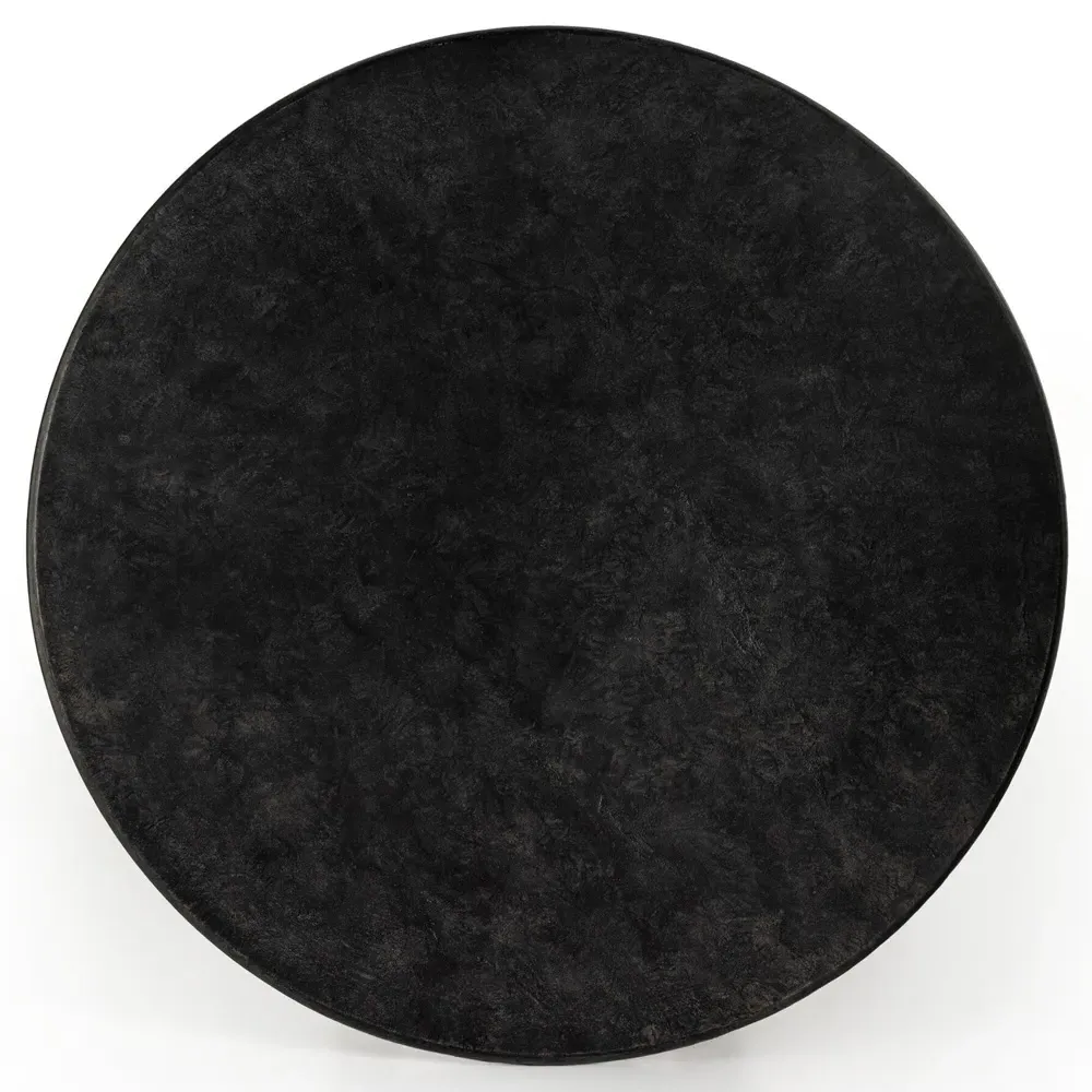 Loretta Round Coffee Table - Black, Aluminum