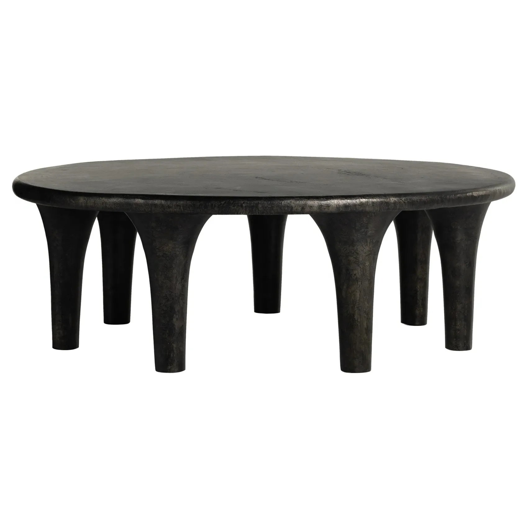 Loretta Round Coffee Table - Black, Aluminum