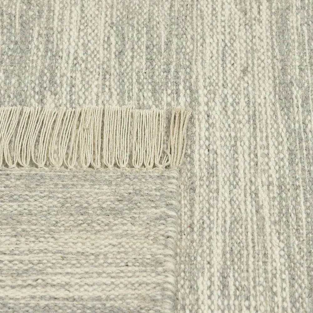 Loretta Striped Rug - Silver, Wool