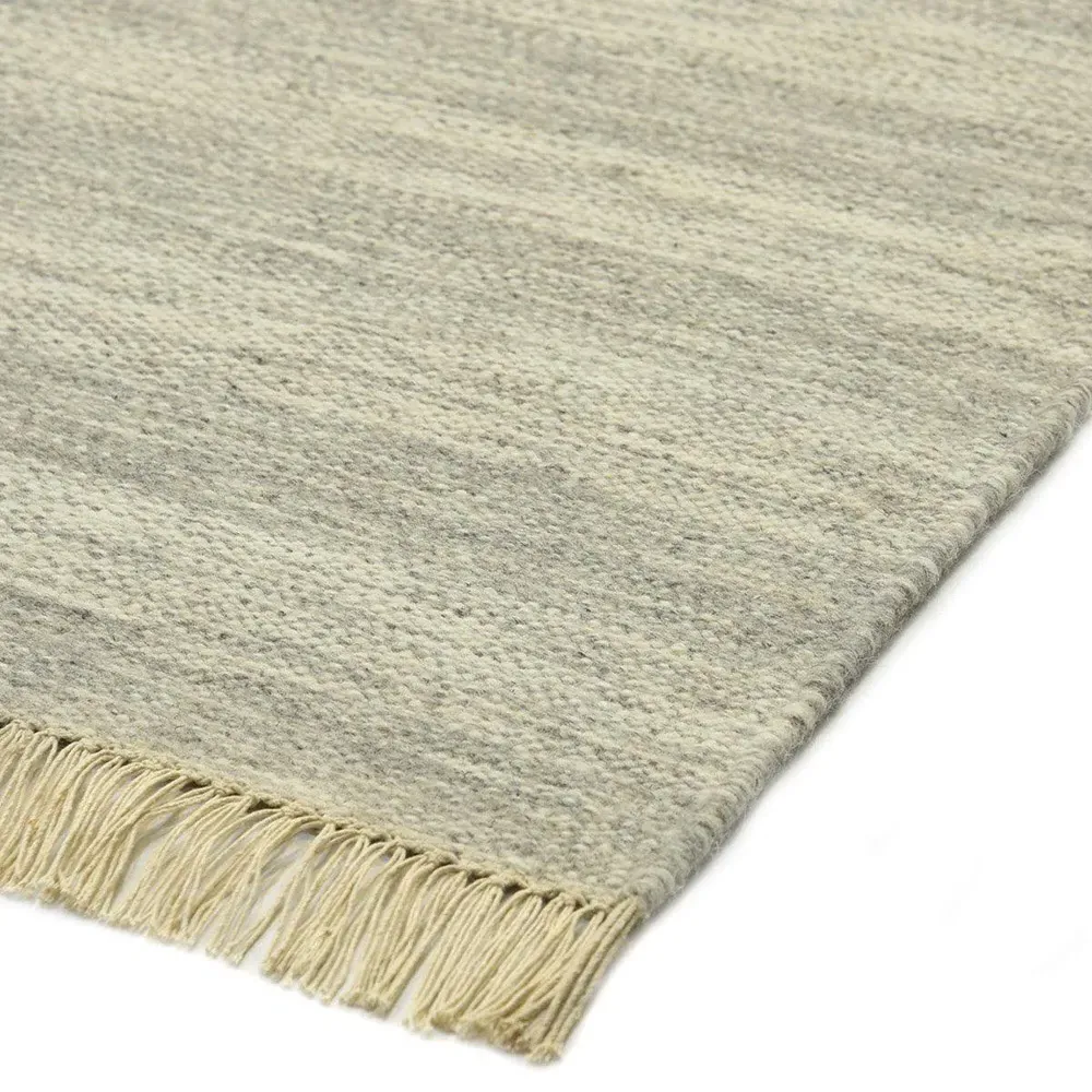 Loretta Striped Rug - Silver, Wool