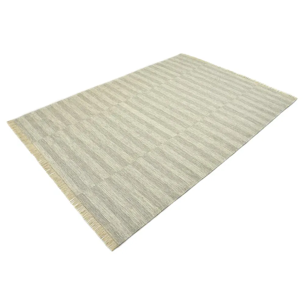 Loretta Striped Rug - Silver, Wool