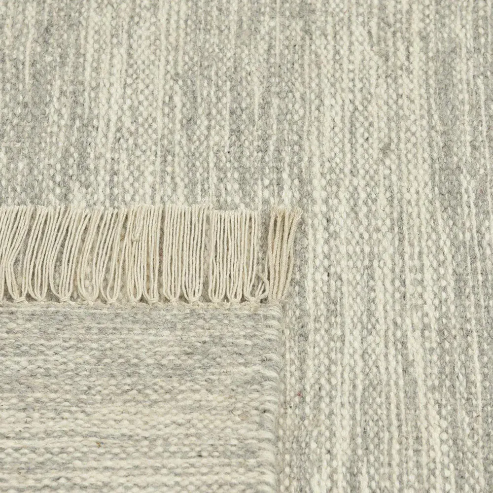 Loretta Striped Rug - Silver, Wool