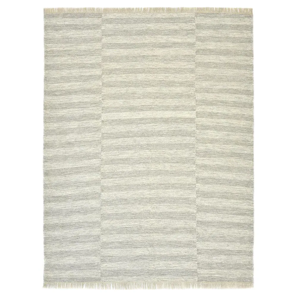 Loretta Striped Rug - Silver, Wool