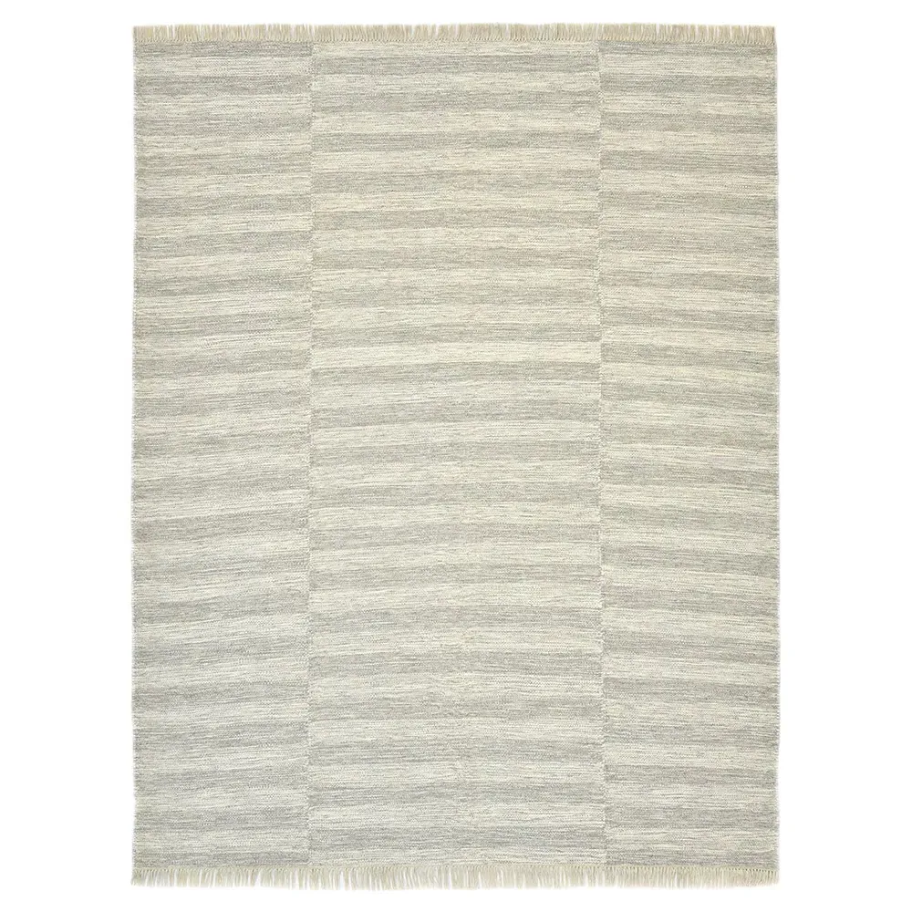 Loretta Striped Rug - Silver, Wool