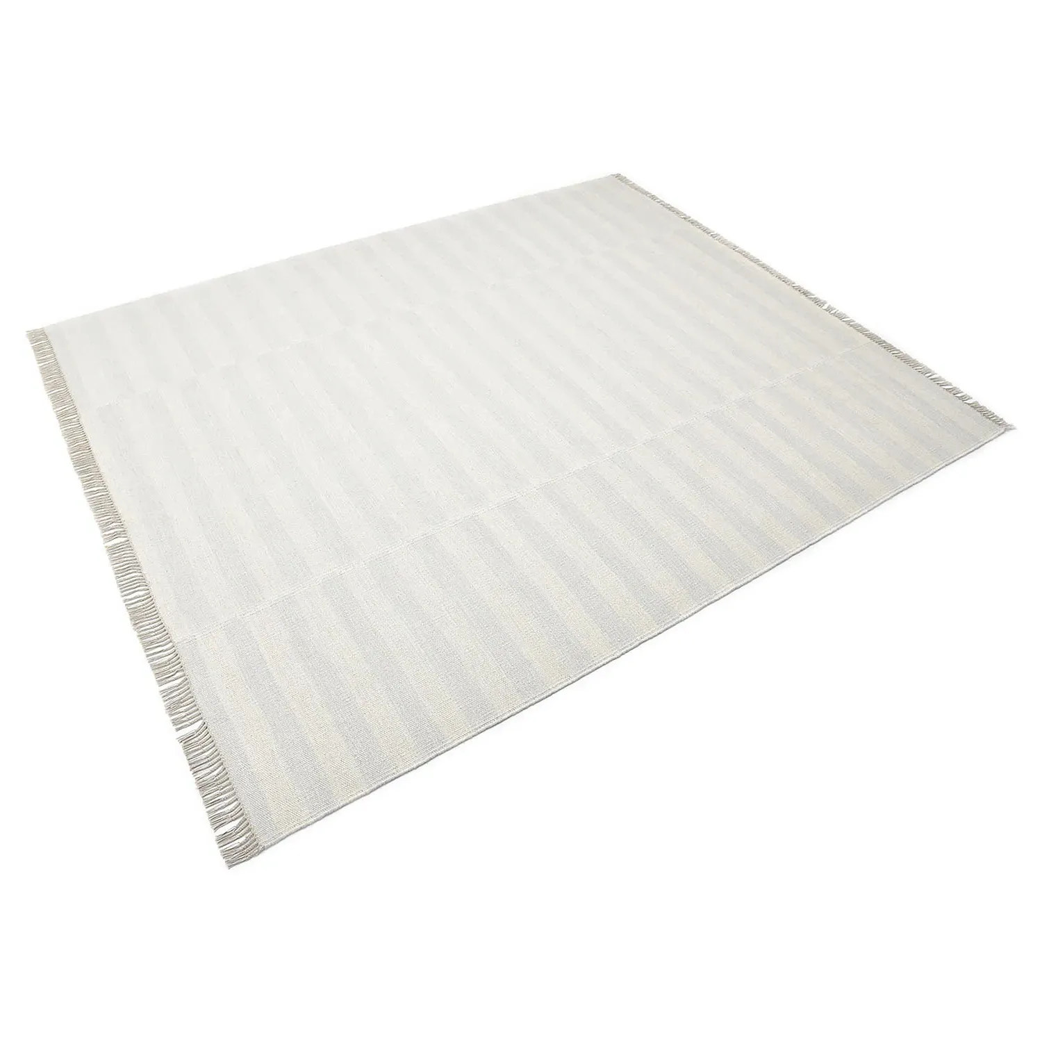 Loretta Striped Rug - White, Wool