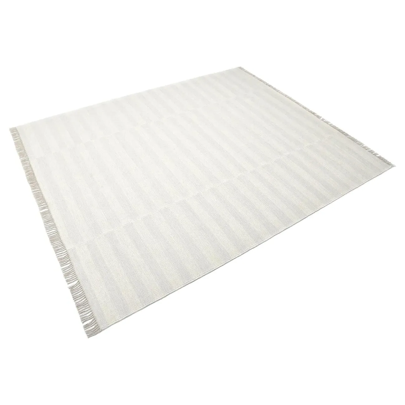 Loretta Striped Rug - White, Wool