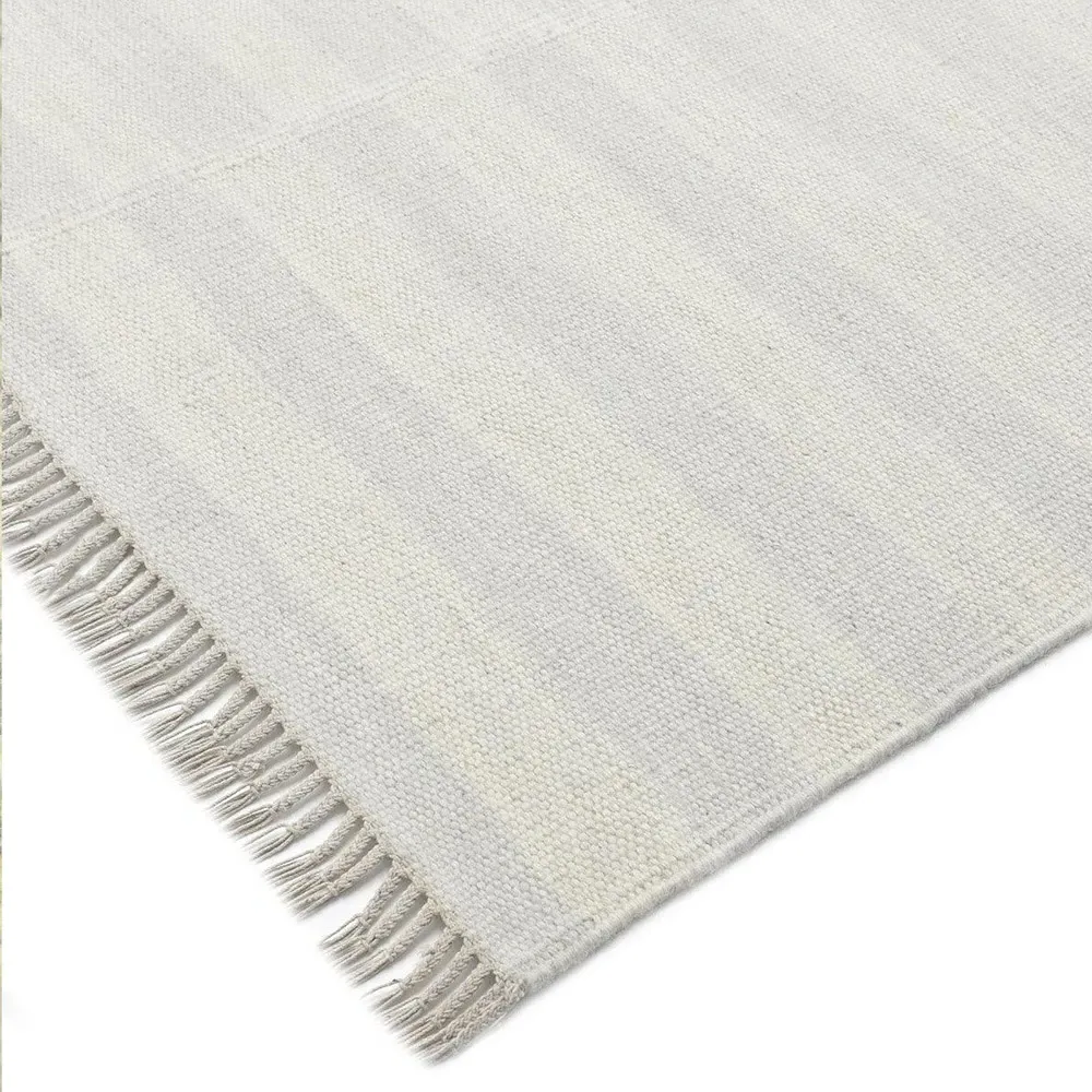 Loretta Striped Rug - White, Wool