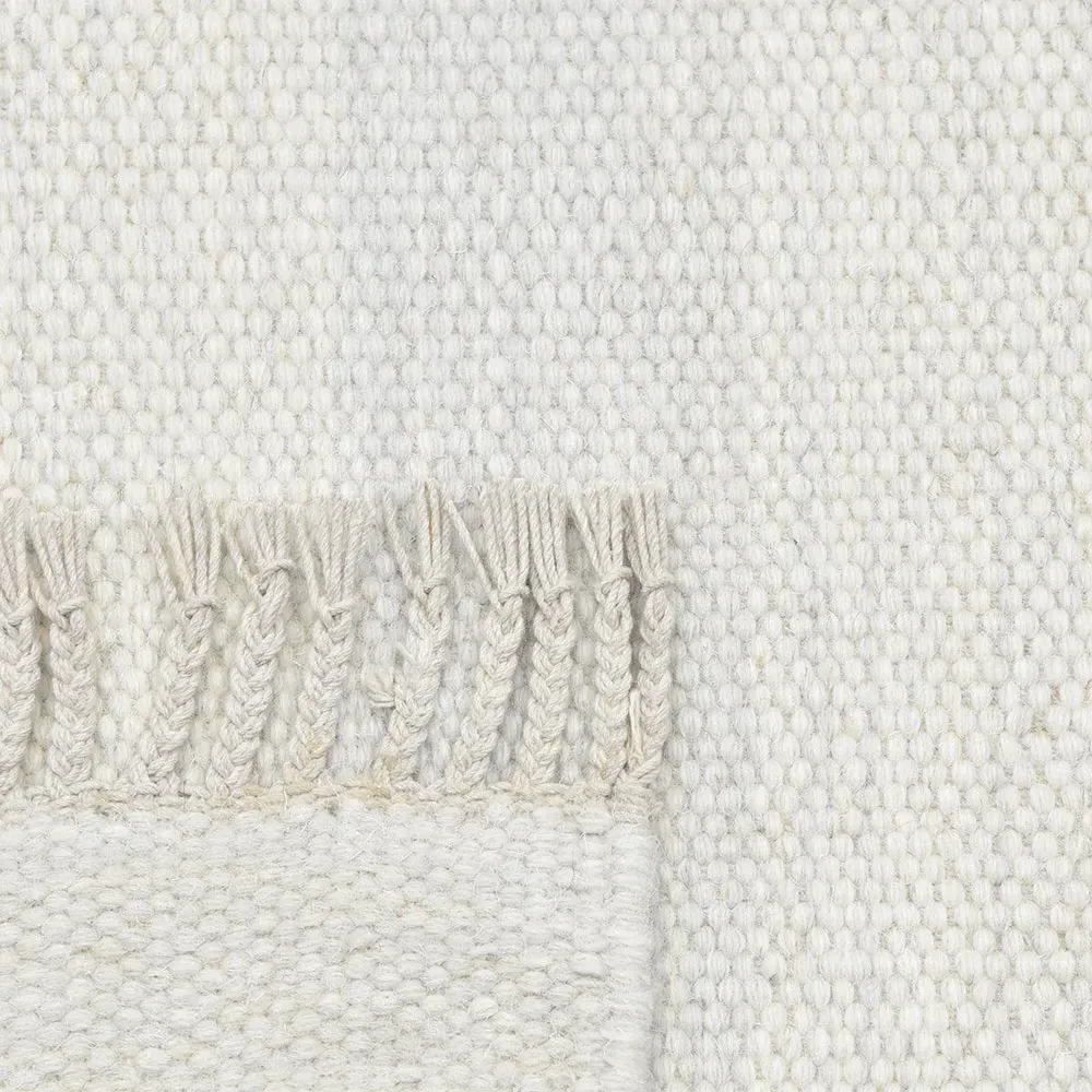 Loretta Striped Rug - White, Wool