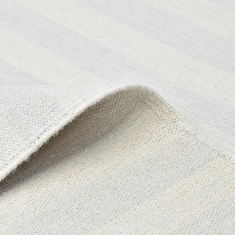 Loretta Striped Rug - White, Wool