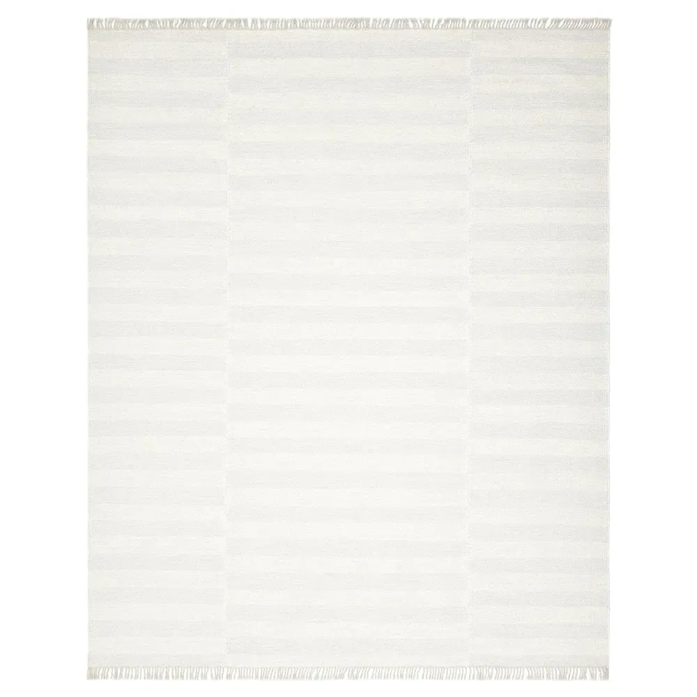 Loretta Striped Rug - White, Wool