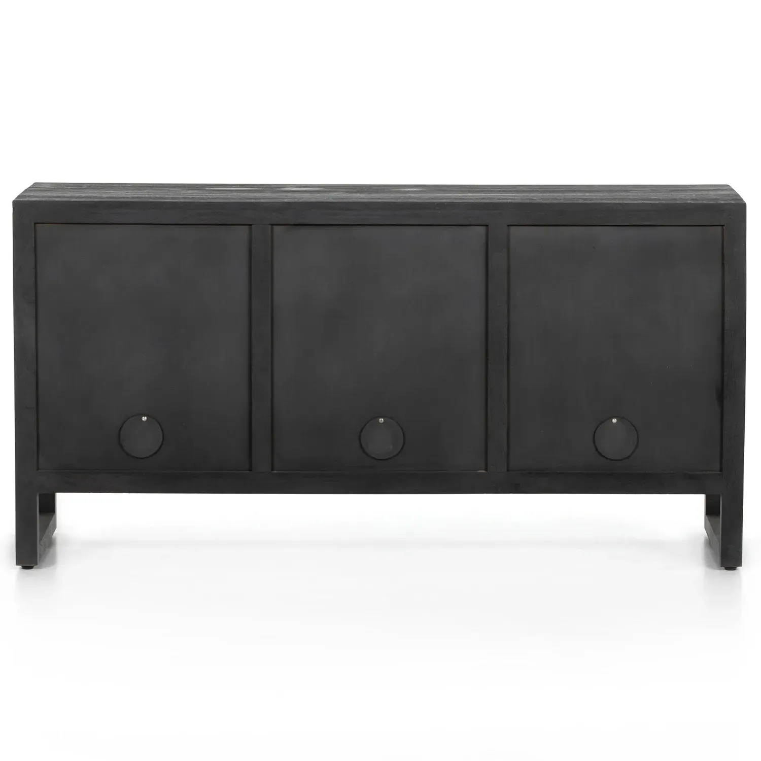 Lorna Media Console with Storage - Black, Mango Wood