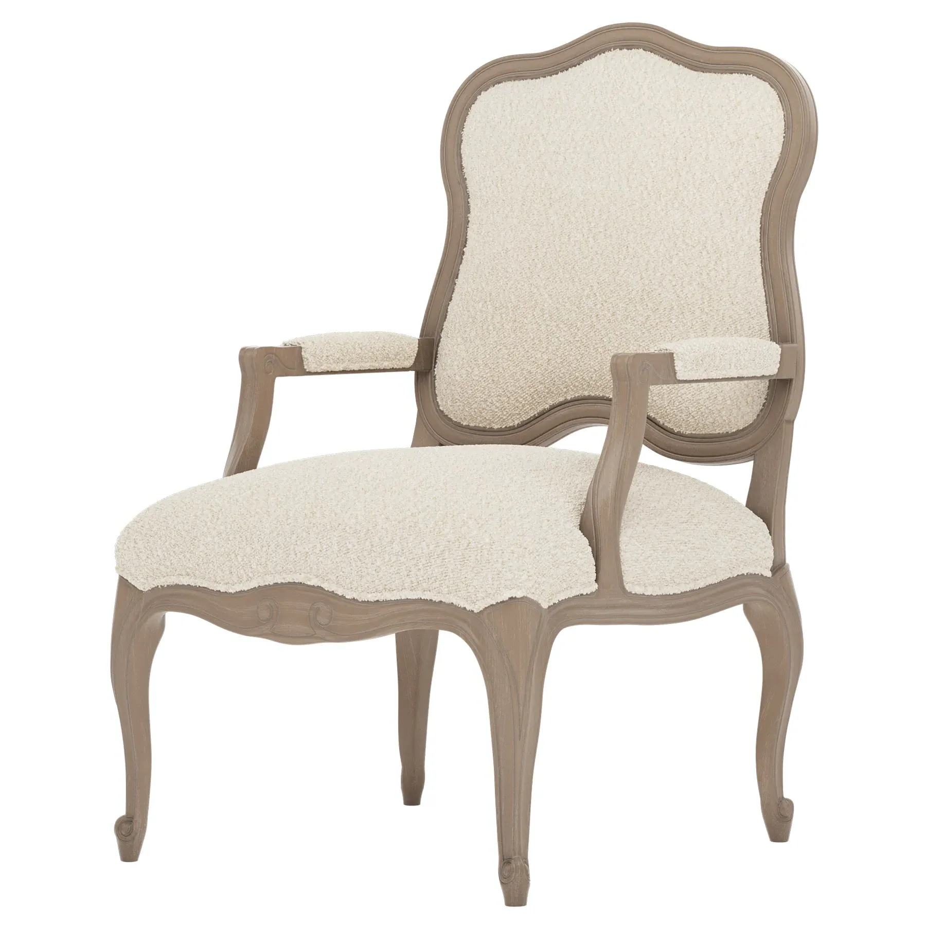 Lorraine Boucle Chair - Cotton Cloud, Driftwood