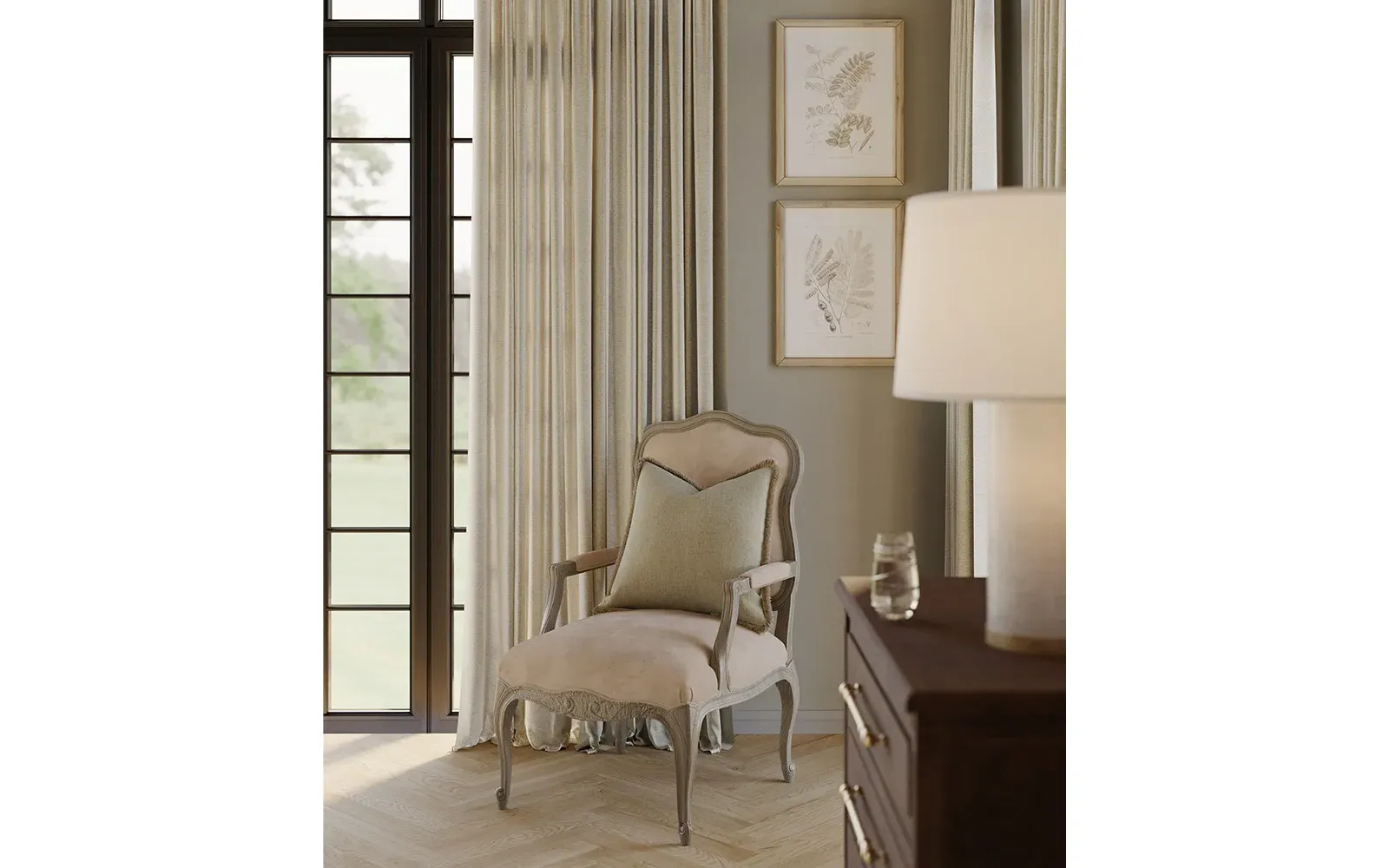 Lorraine Chair - Willow Green, Driftwood