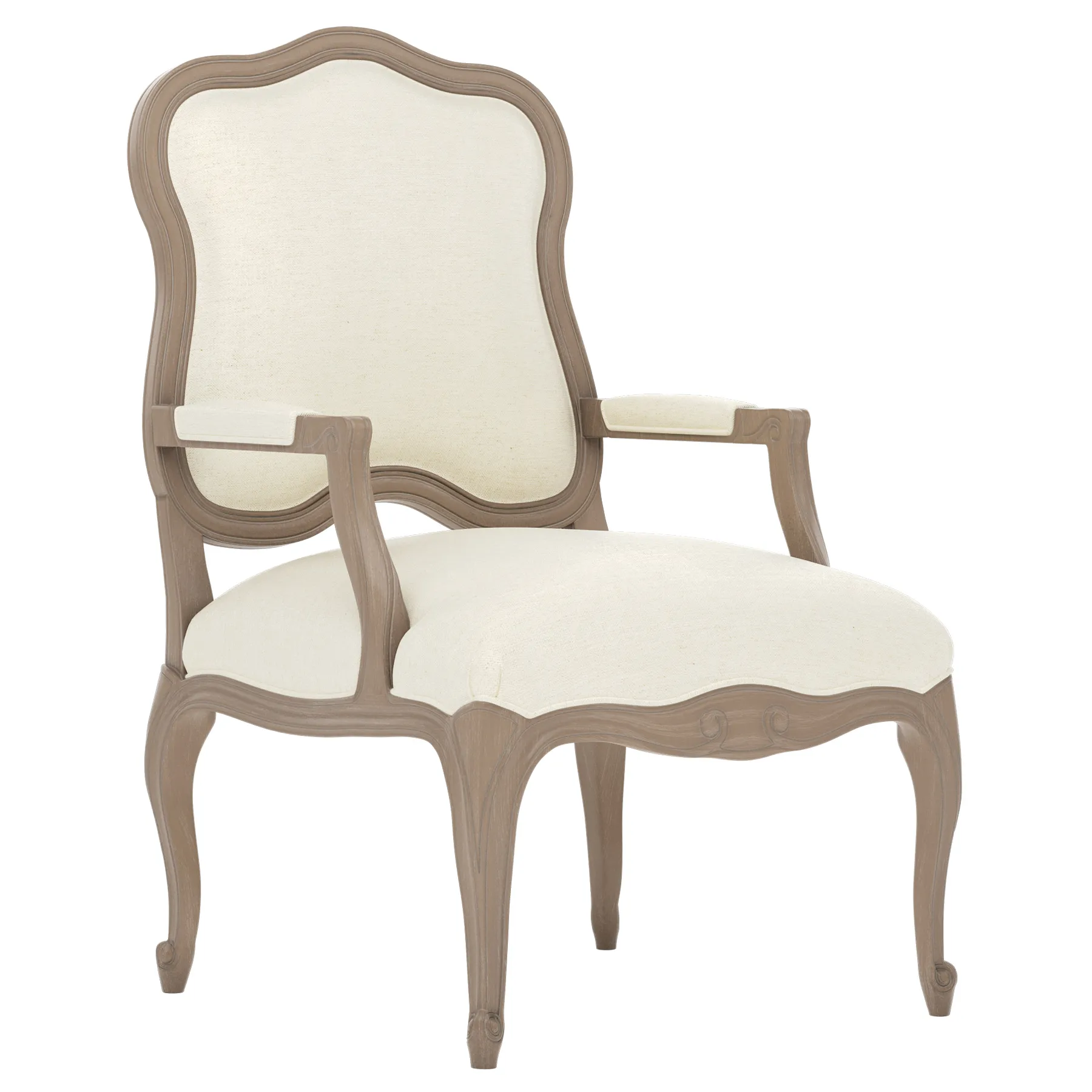 Lorraine Crypton Chair - Heathered Ivory, Driftwood