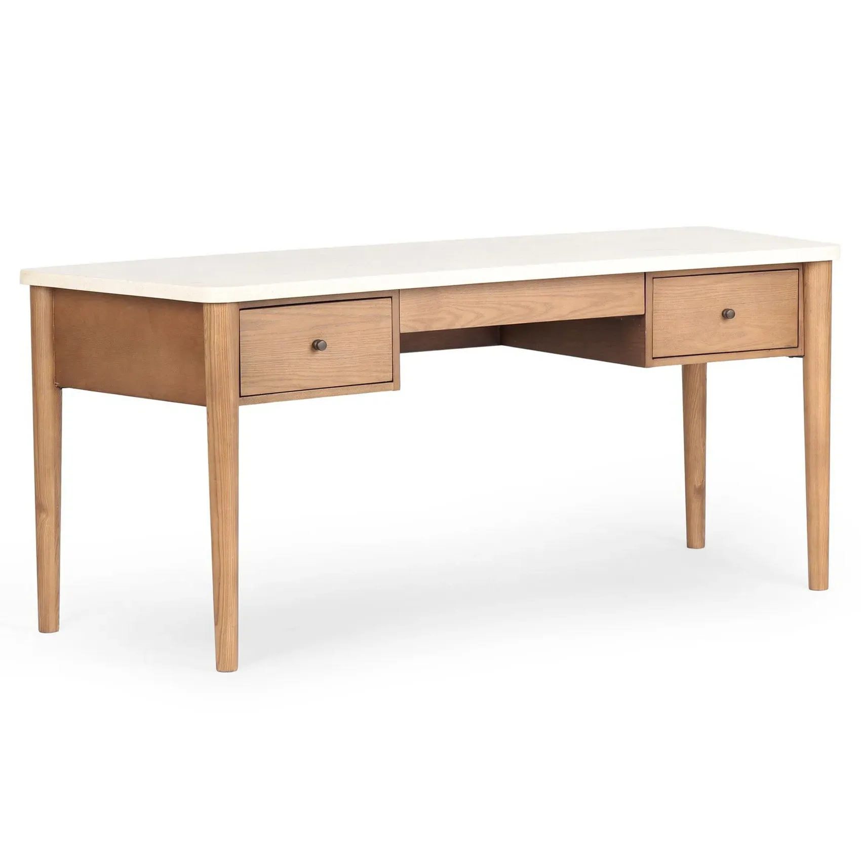 Lorraine Desk - Cream, Marble
