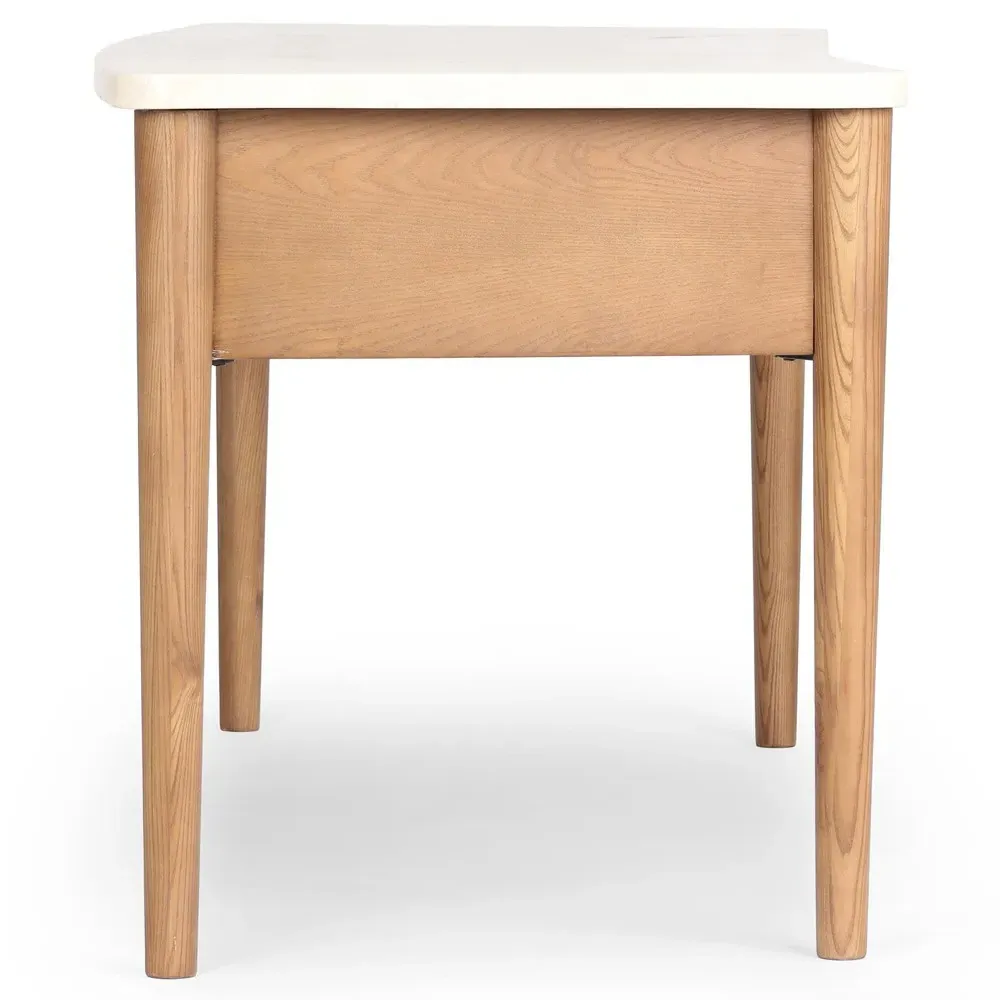 Lorraine Desk - Cream, Marble