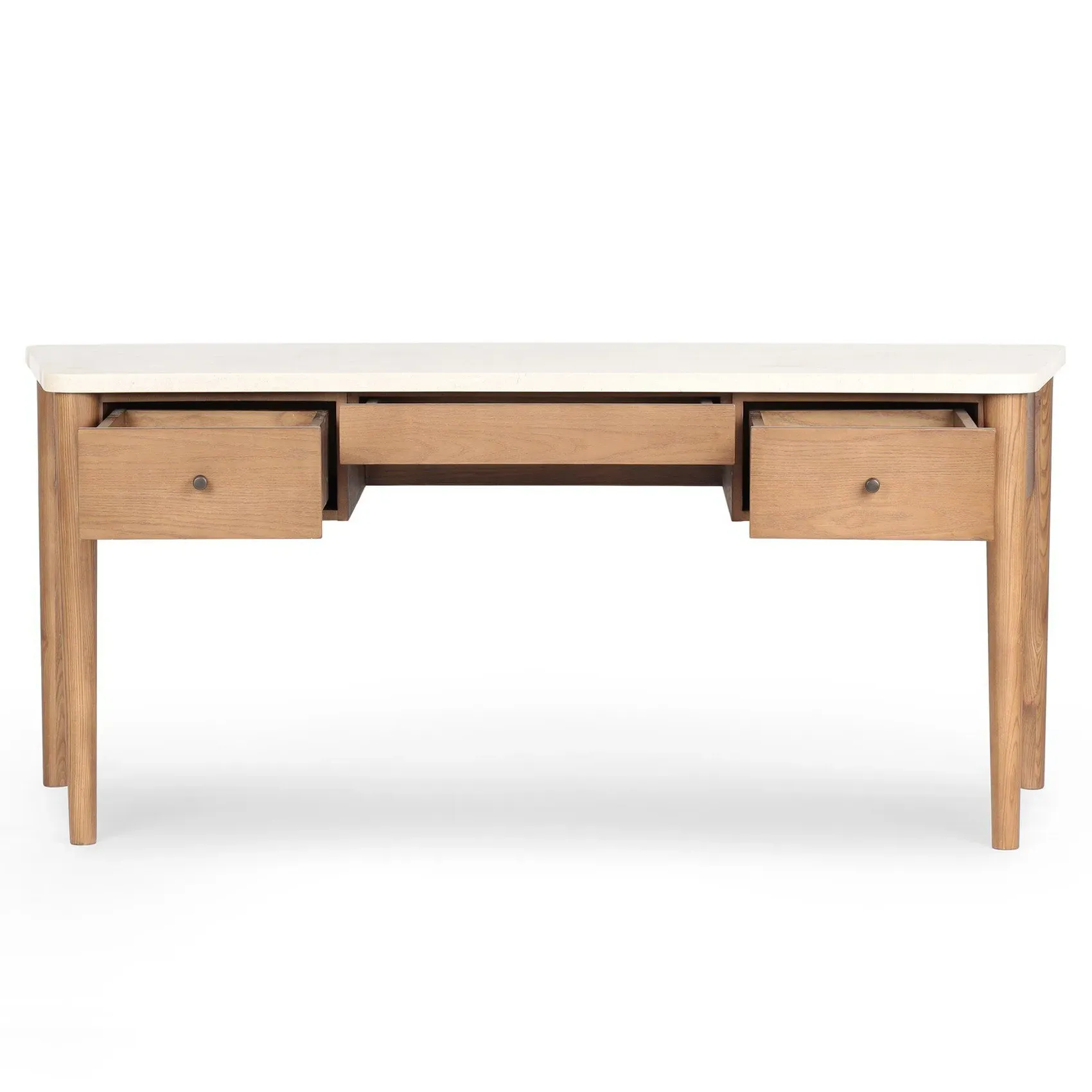 Lorraine Desk - Cream, Marble