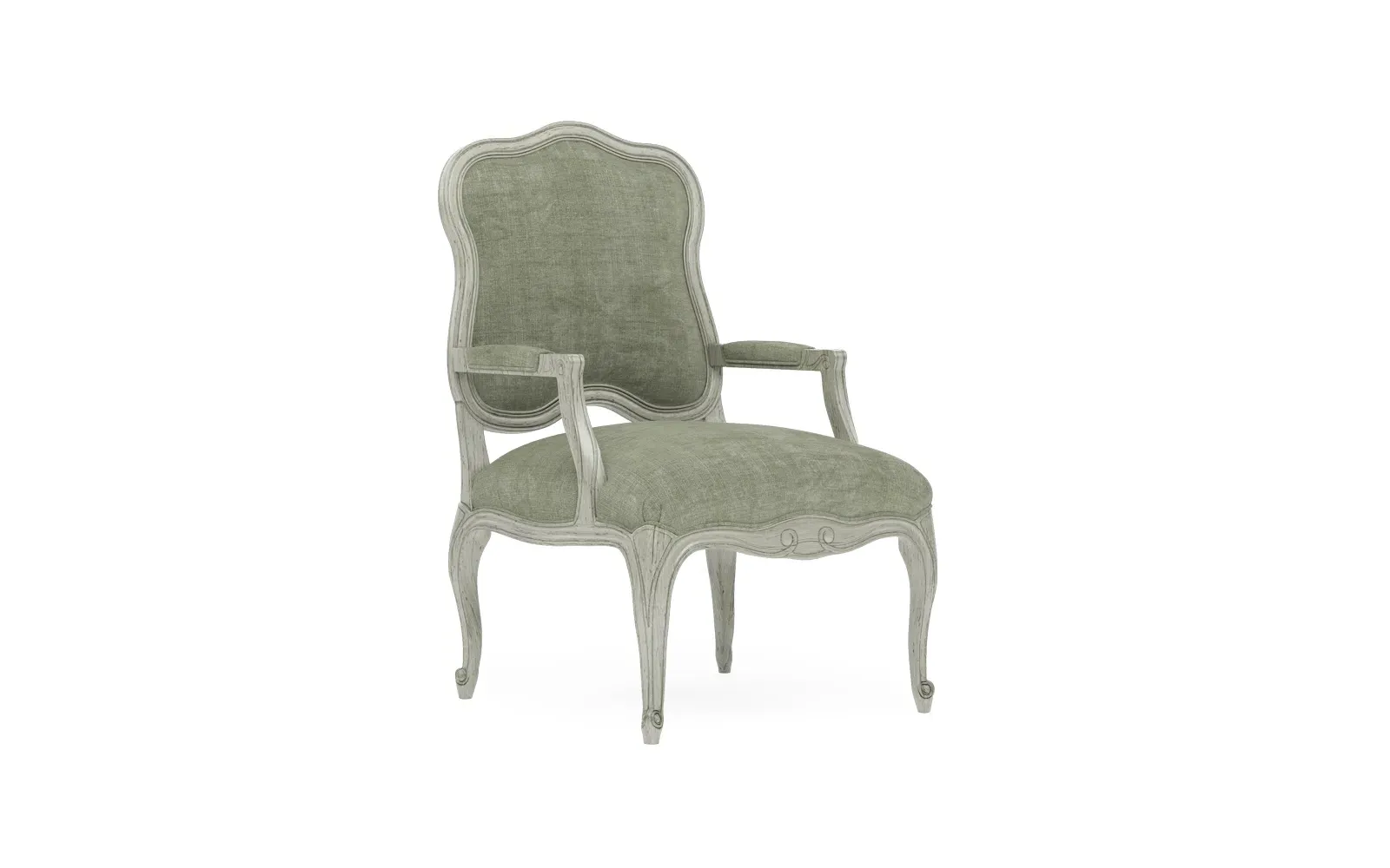 Lorraine Provence Sage Chair - Willow Green, Velvet