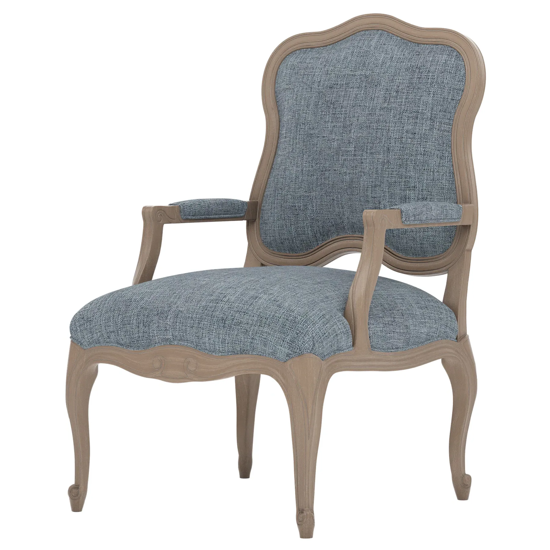 Lorraine Textured Weave Chair - Atlantic Blue, Driftwood