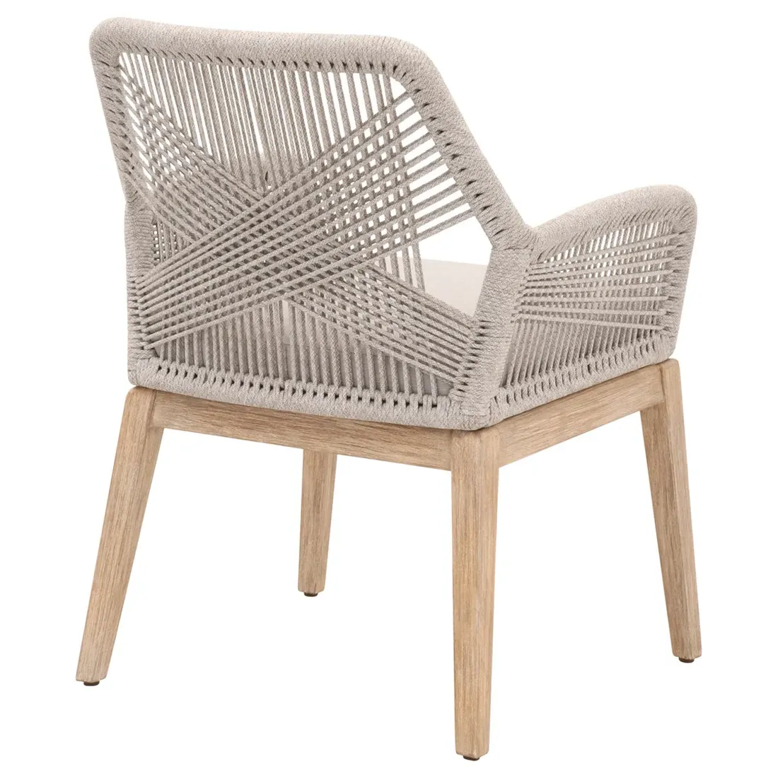 Lorry Dining Arm Chairs Set of 2 - Taupe, Mahogany