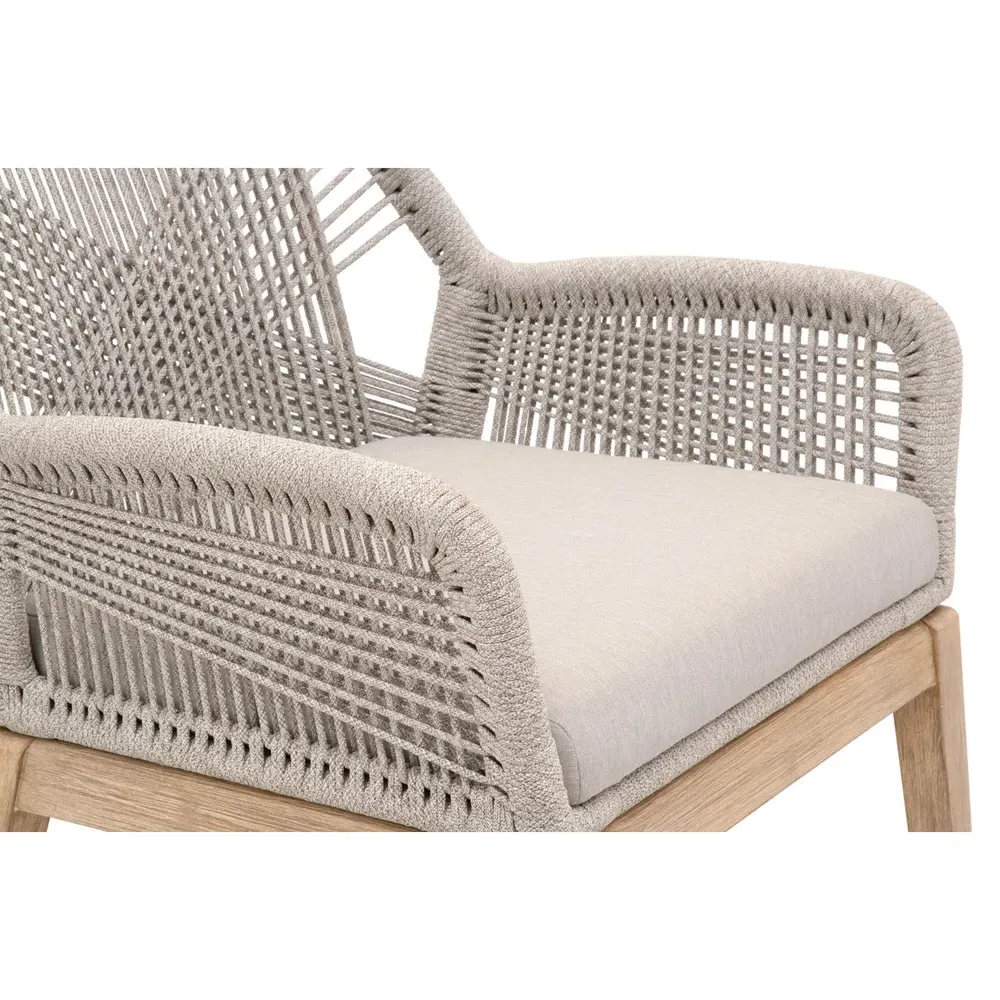 Lorry Dining Arm Chairs Set of 2 - Taupe, Mahogany