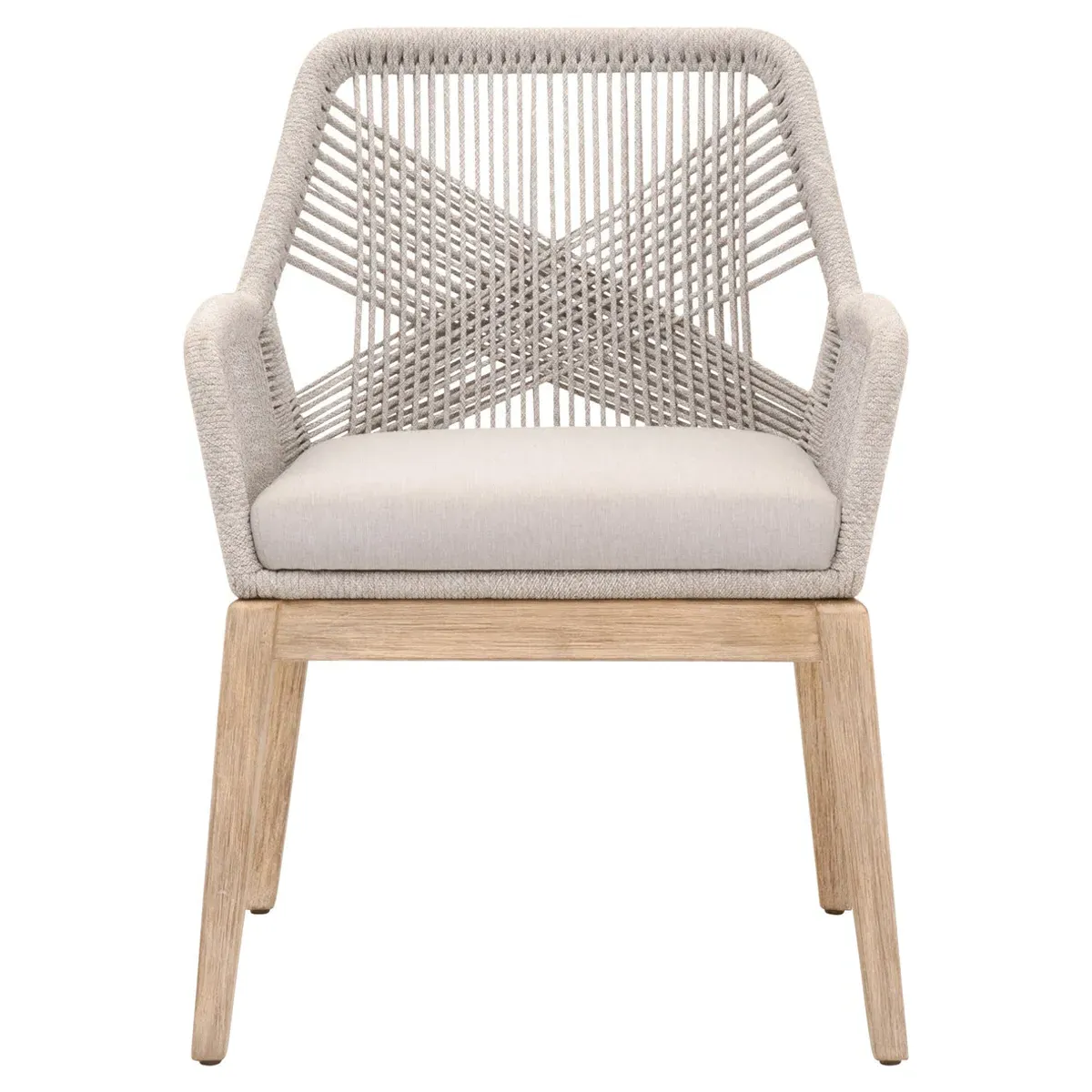 Lorry Dining Arm Chairs Set of 2 - Taupe, Mahogany