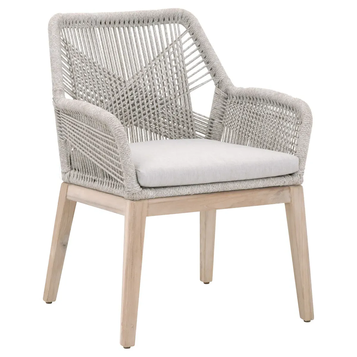 Lorry Outdoor Dining Arm Chair Set of 2 - Grey, Teak