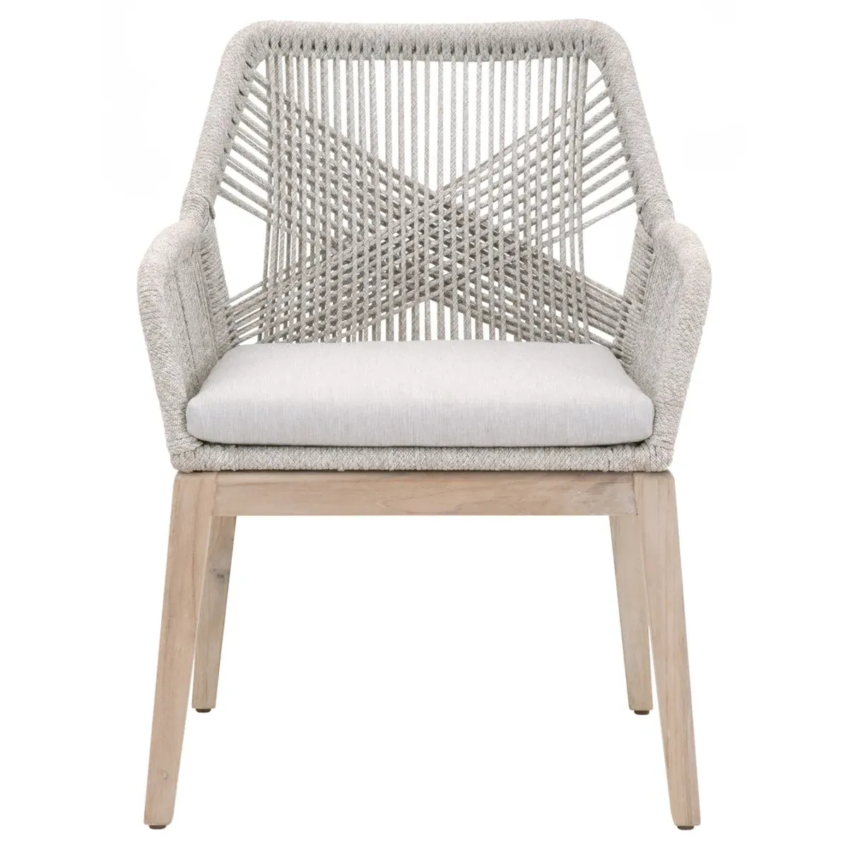 Lorry Outdoor Dining Arm Chair Set of 2 - Grey, Teak