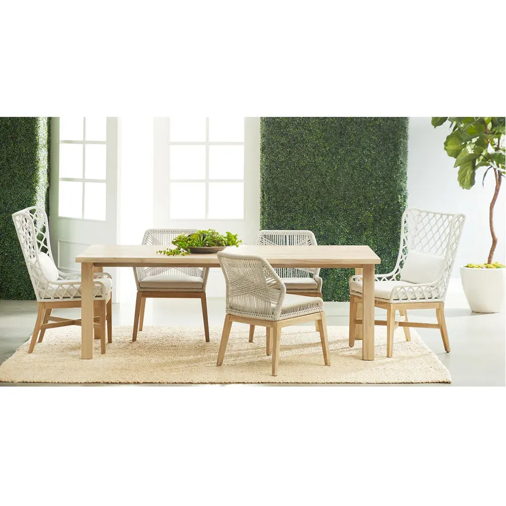 Lorry Outdoor Dining Side Chair Set of 2 - Grey, Teak