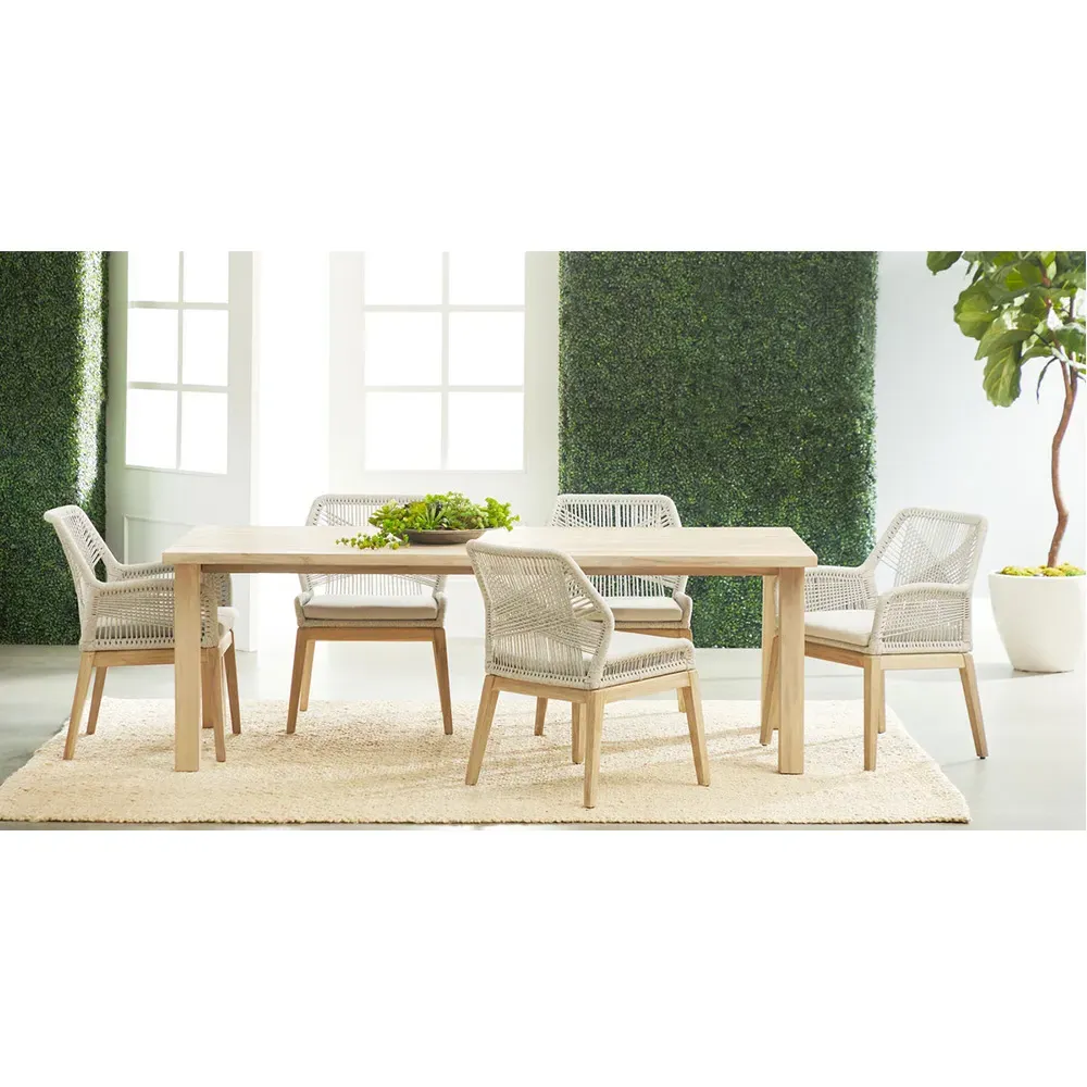 Lorry Outdoor Dining Side Chair Set of 2 - Grey, Teak