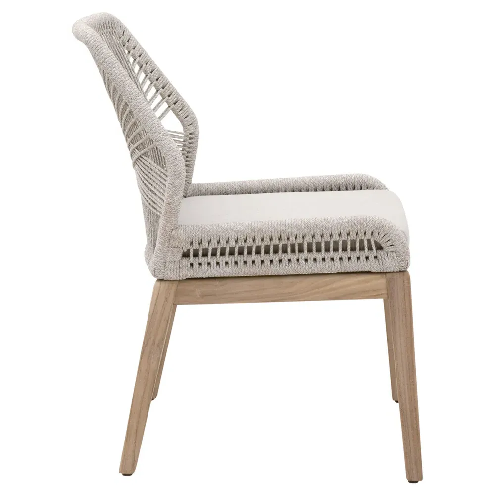 Lorry Outdoor Dining Side Chair Set of 2 - Grey, Teak