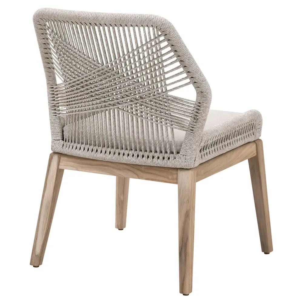 Lorry Outdoor Dining Side Chair Set of 2 - Grey, Teak