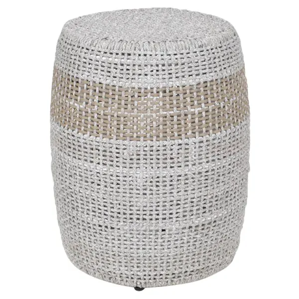 Lorry Round Outdoor Side Table - Taupe, Woven Rope image