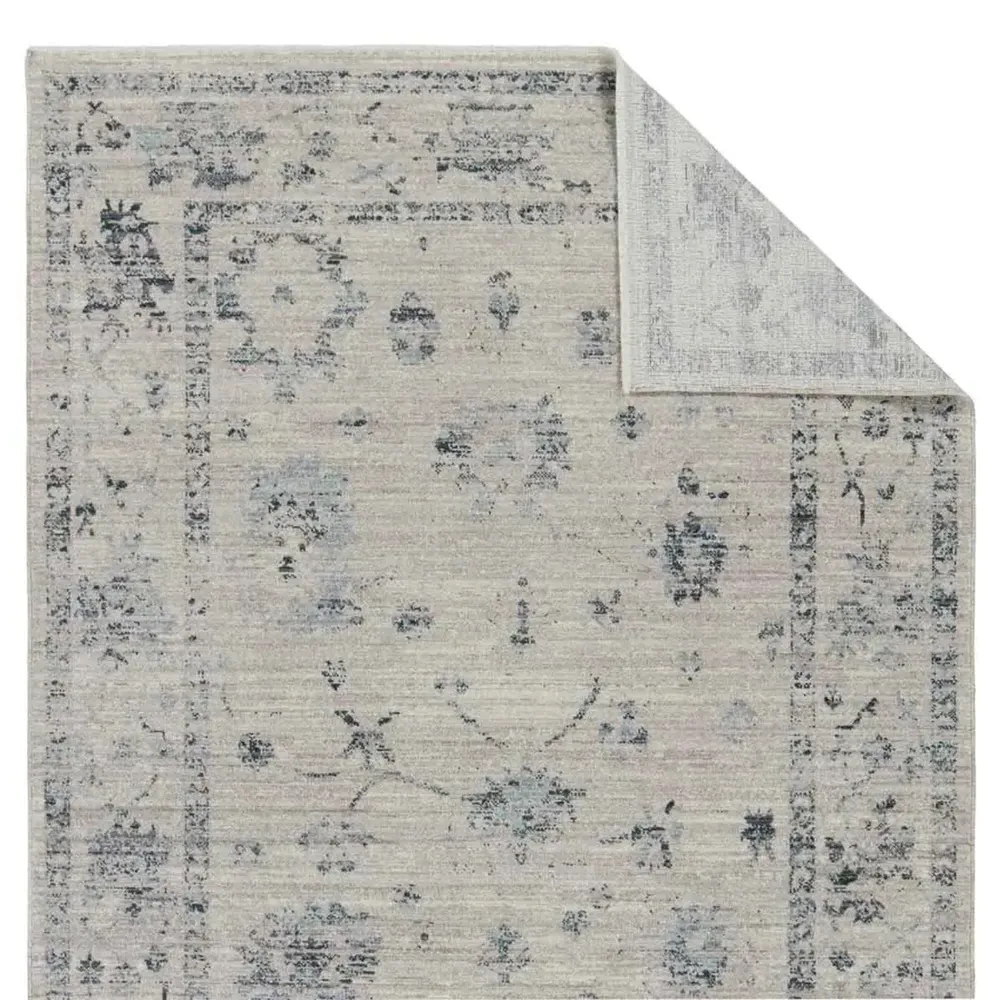 Lottie Floral Patterned Rug - Blue, Polyester